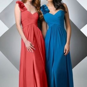 EUC Bari Jay One Shoulder Bridesmaid/Formal Dress, Coral. Size 4-6